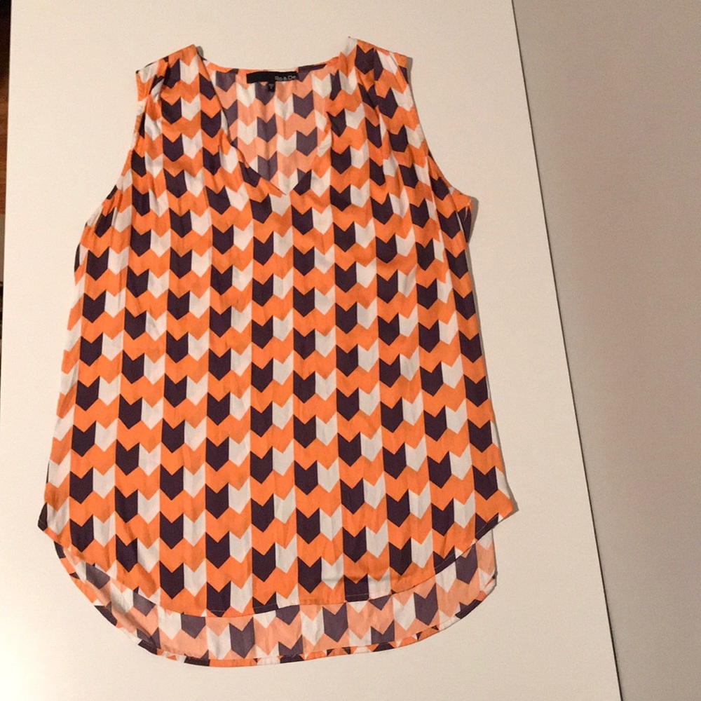 Ro&De Orange Chevron V-neck Tank